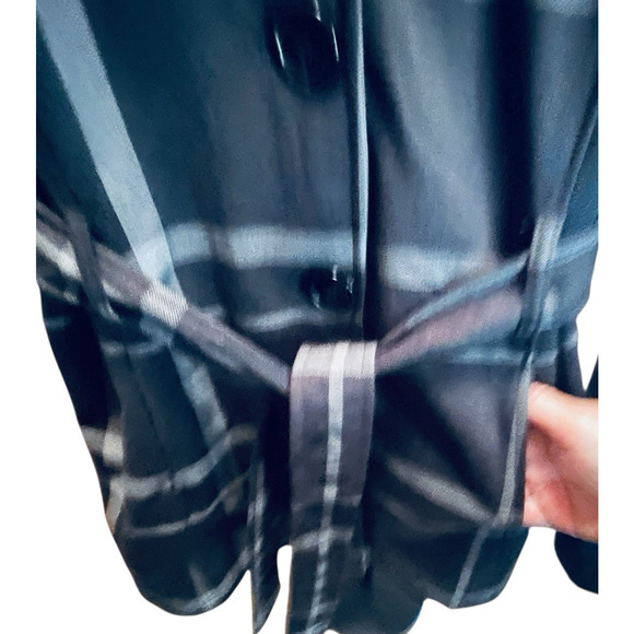 Self Esteem Jacket Double Breast Trench Coat Black-Gray Check Juniors Large Y2K - Picture 5 of 14